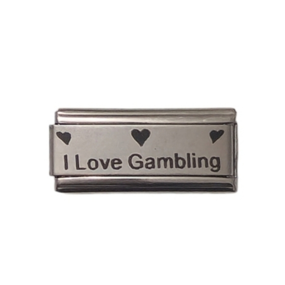 Charmlink‎ I Love Gambling DIY Personalized Composable Italian Charm Bracelet